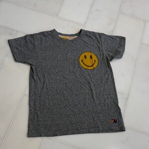 Aviator Nation Gray T-Shirt with Yellow Smiley